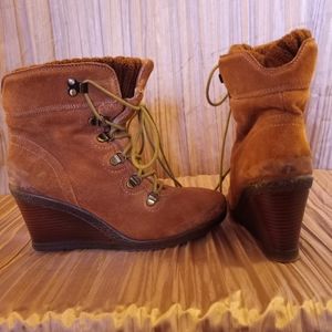 White Mountain Camel Wedge Bootie